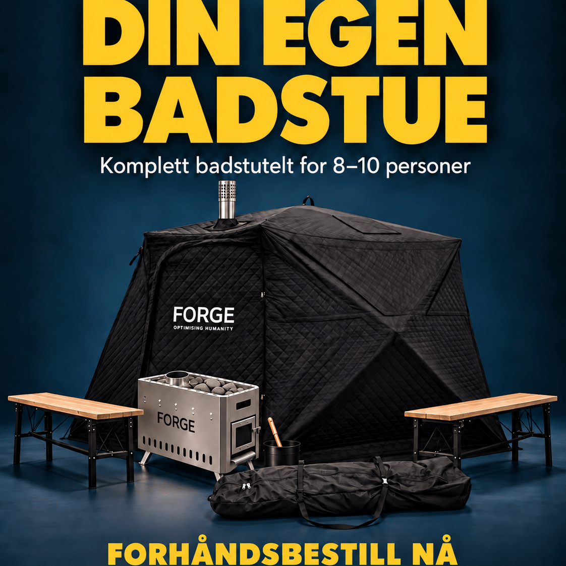 Forge Nordic Sauna Tent – Complete Package for 8–10 People - Forge - Optimising Humanity