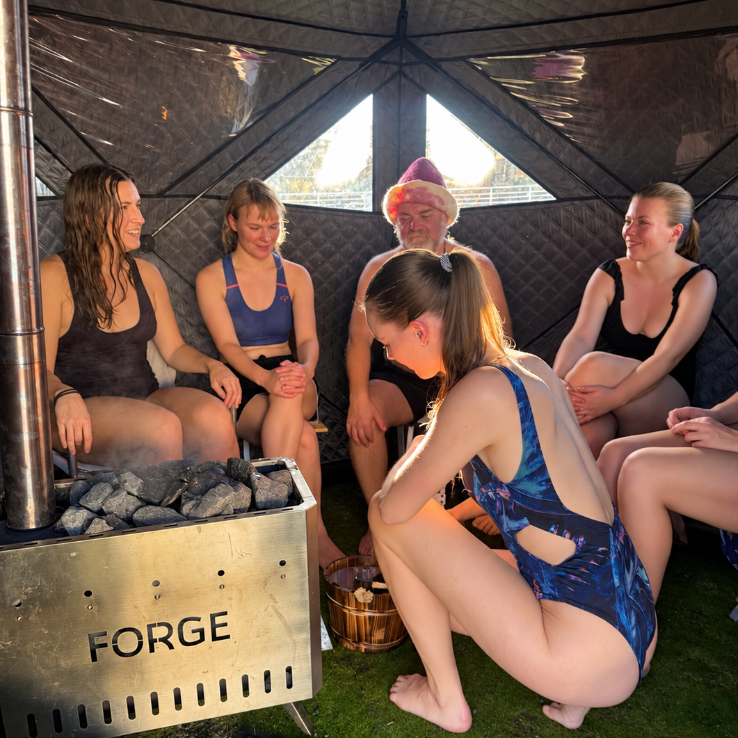 Forge Nordisk Badstutelt – Komplett pakke for 8–10 personer