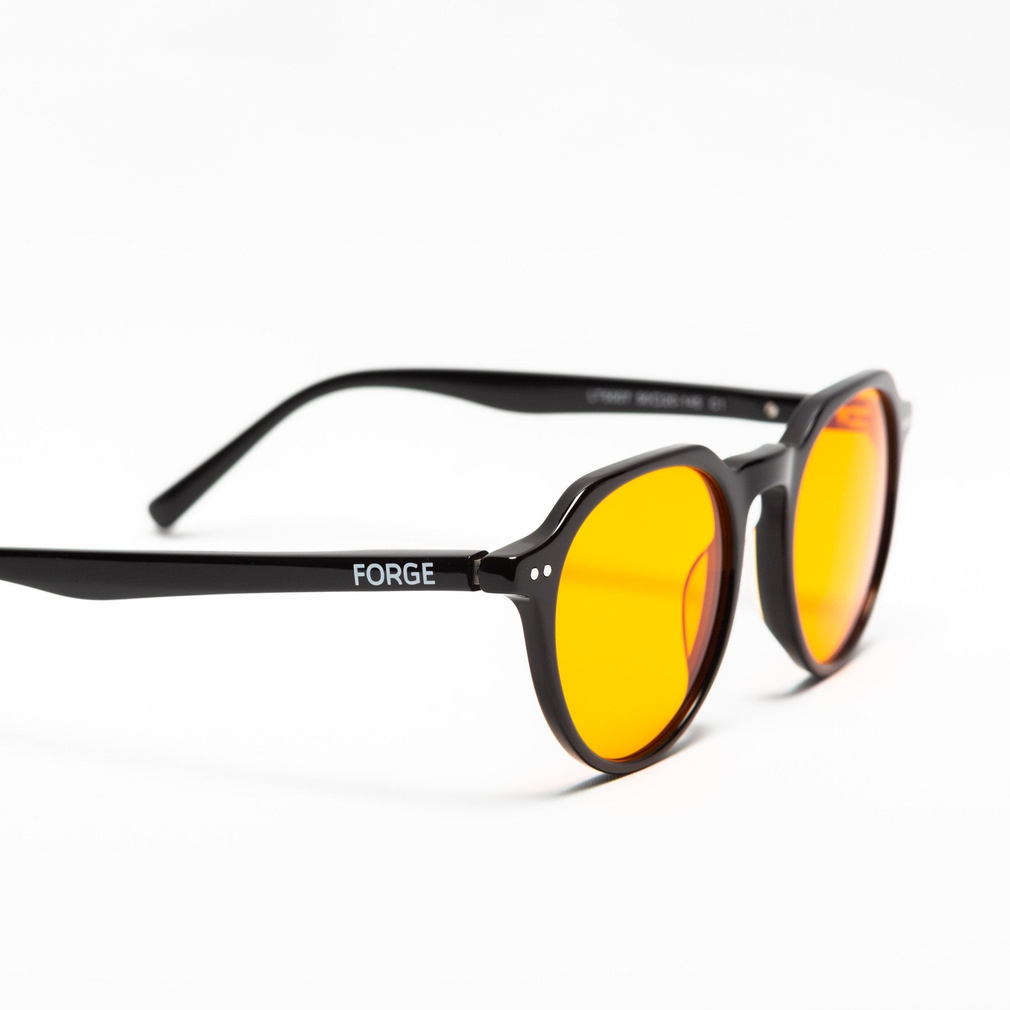 100% blue light glasses with orange lens from Forge